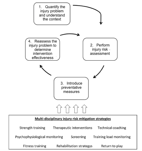 Figure 4 – Team level injury prevention process. (Modified from Tee et al., 2018)