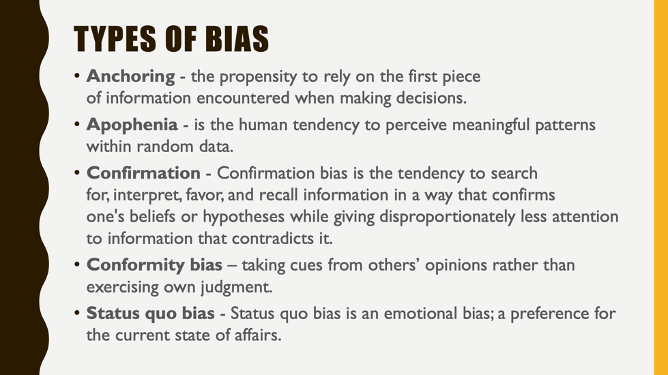 Types of bias that may have influenced the rapid adoption of the ACWR