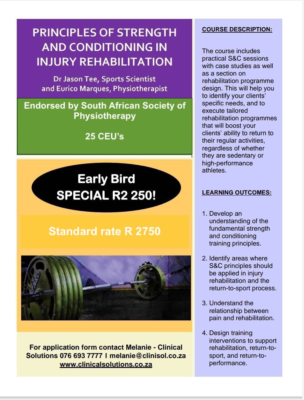 Principles of Strength and Conditioning in Injury Rehabilitation